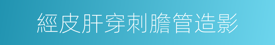 經皮肝穿刺膽管造影的同義詞