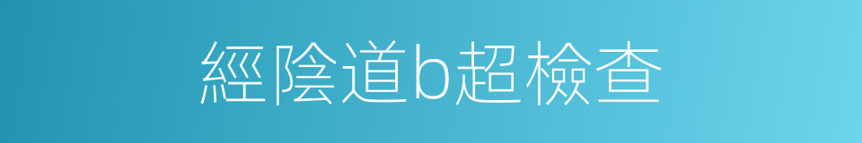 經陰道b超檢查的同義詞