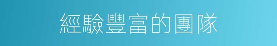經驗豐富的團隊的同義詞