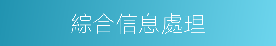 綜合信息處理的同義詞
