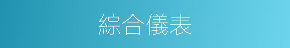 綜合儀表的同義詞