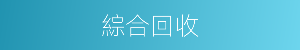 綜合回收的同義詞