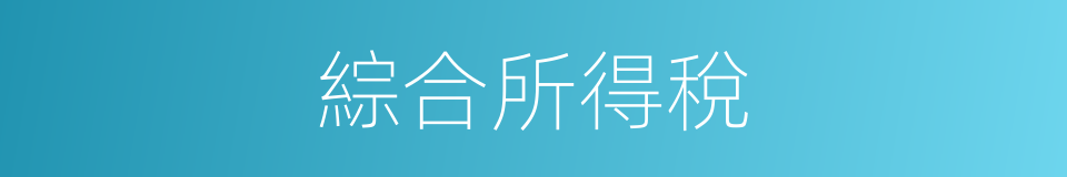 綜合所得稅的同義詞