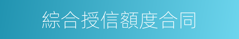 綜合授信額度合同的同義詞