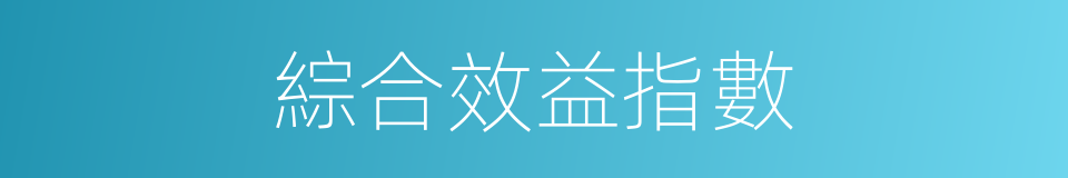 綜合效益指數的同義詞