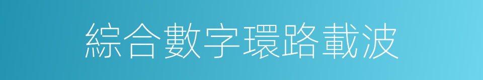 綜合數字環路載波的同義詞