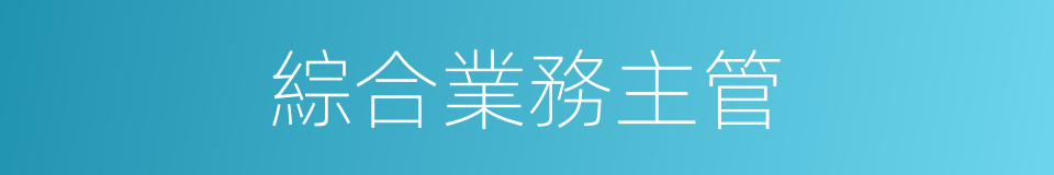 綜合業務主管的同義詞