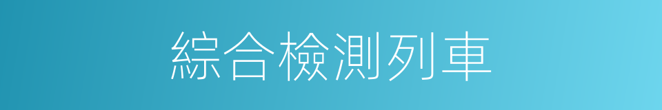 綜合檢測列車的同義詞