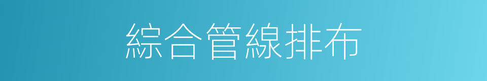 綜合管線排布的同義詞