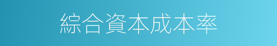 綜合資本成本率的同義詞