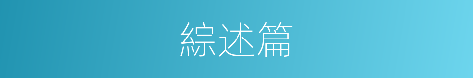 綜述篇的同義詞