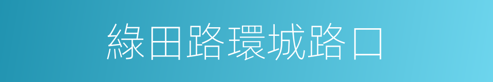 綠田路環城路口的同義詞