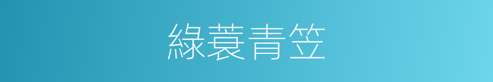 綠蓑青笠的意思