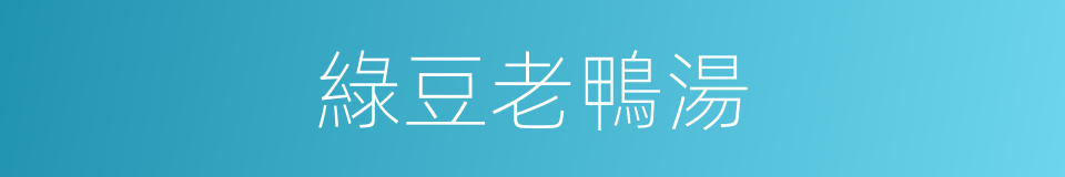 綠豆老鴨湯的同義詞