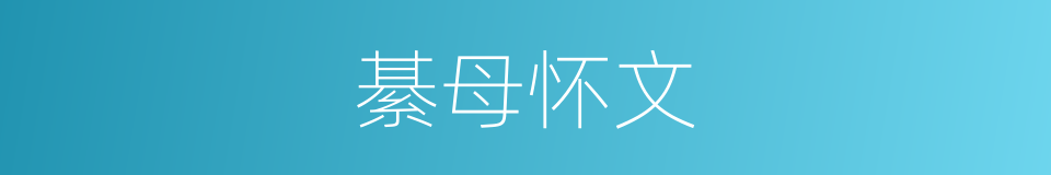 綦母怀文的同义词