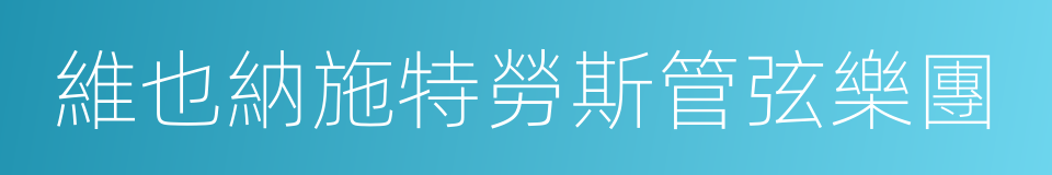 維也納施特勞斯管弦樂團的同義詞