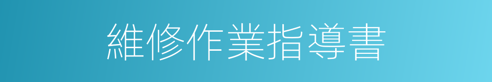 維修作業指導書的同義詞