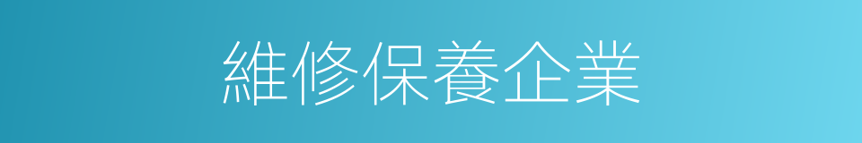 維修保養企業的同義詞