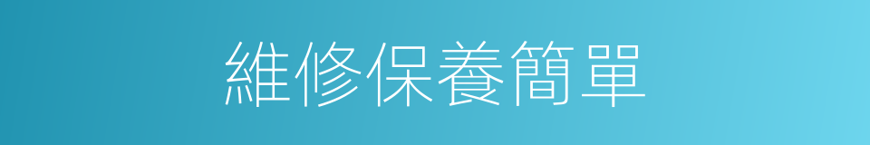 維修保養簡單的同義詞