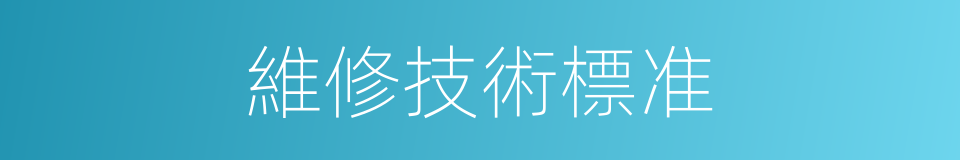 維修技術標准的同義詞