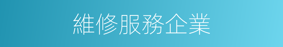 維修服務企業的同義詞