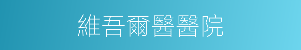 維吾爾醫醫院的同義詞