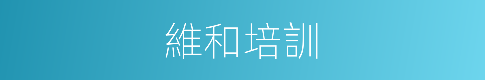 維和培訓的同義詞