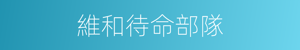 維和待命部隊的同義詞