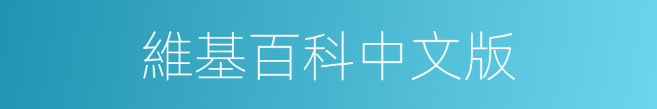 維基百科中文版的同義詞