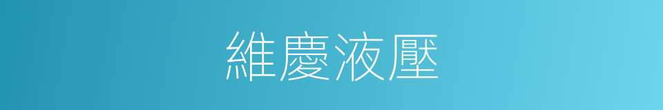 維慶液壓的同義詞