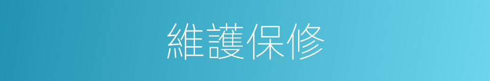 維護保修的同義詞