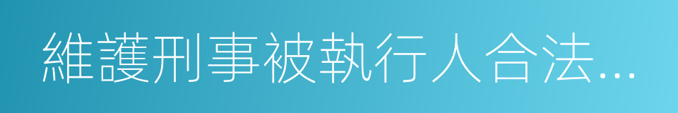 維護刑事被執行人合法權益的同義詞