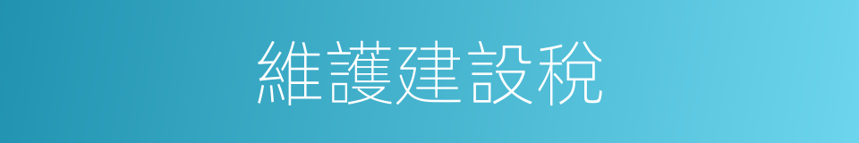 維護建設稅的同義詞