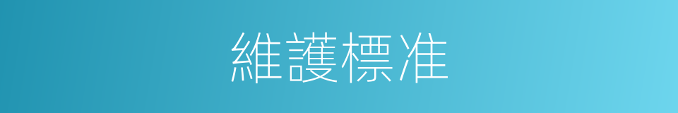 維護標准的同義詞