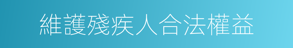 維護殘疾人合法權益的同義詞