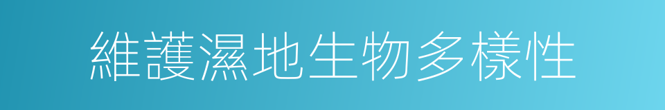 維護濕地生物多樣性的同義詞