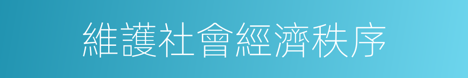 維護社會經濟秩序的同義詞