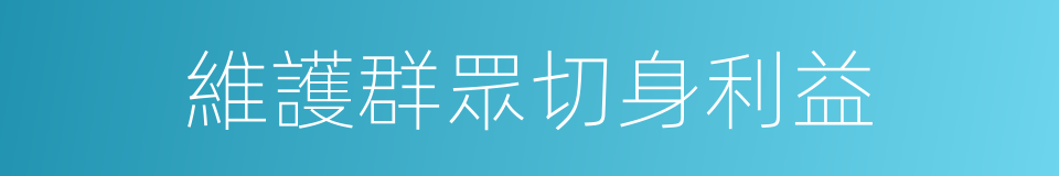 維護群眾切身利益的同義詞