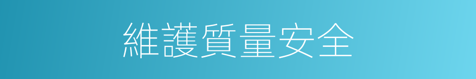 維護質量安全的同義詞