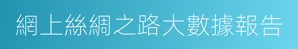 網上絲綢之路大數據報告的同義詞