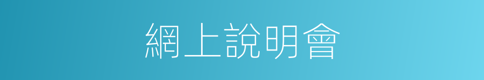 網上說明會的同義詞