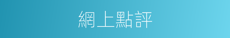 網上點評的同義詞