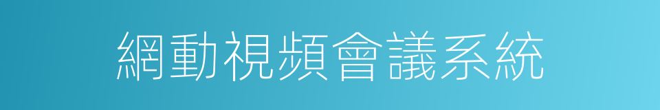 網動視頻會議系統的同義詞