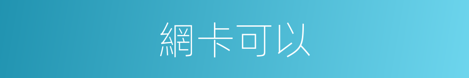 網卡可以的意思