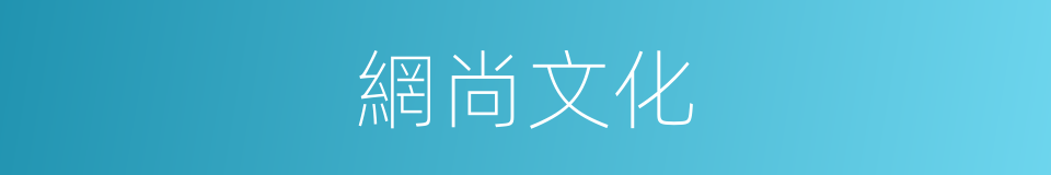 網尚文化的意思