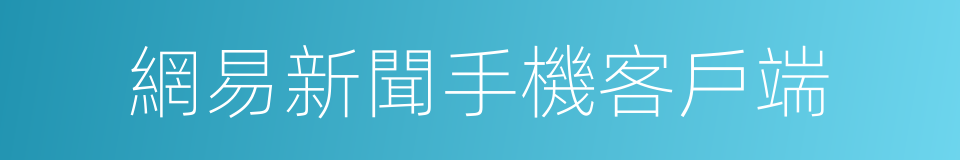 網易新聞手機客戶端的同義詞