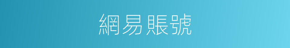 網易賬號的同義詞