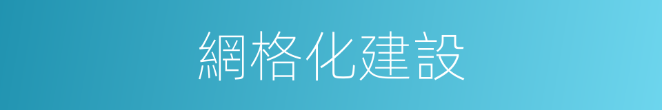 網格化建設的同義詞