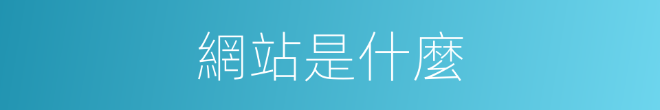 網站是什麼的意思