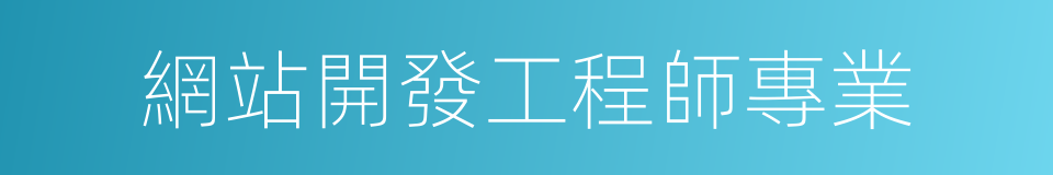 網站開發工程師專業的同義詞